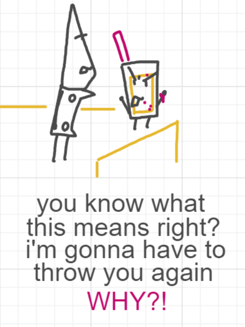 A panel from Running Duos, episode four of the Board Boards object show by Furretwalk/WalkingFurret.